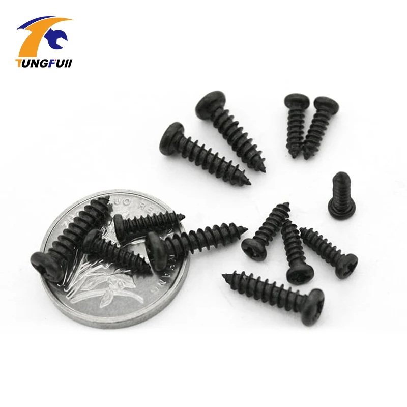 TUNGFULL черный M2x10mm кепки шурупы Болты Винты под крестовую отвертку деревянные