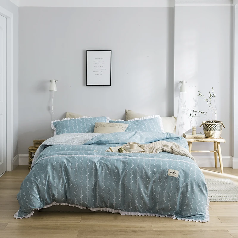 Nordic Style Bedding Set 4 Pcs Washed Cotton Simple Duvet Cover Pillowcase Flat Bedsheet Super Quality Bedlinen Full Twin Queen
Nordic Style Bedding Set 4 Pcs Washed Cotton Simple Duvet Cover Pillowcase Flat Bedsheet Super Quality Bedlinen Full Twin Queen