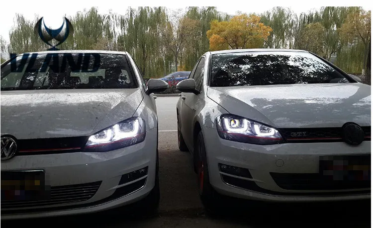VLAND фабрика для автомобиля фара Golf7 2014 2015 VW Golf 7 фары с светодиодный DRL сигнал H7 D2H