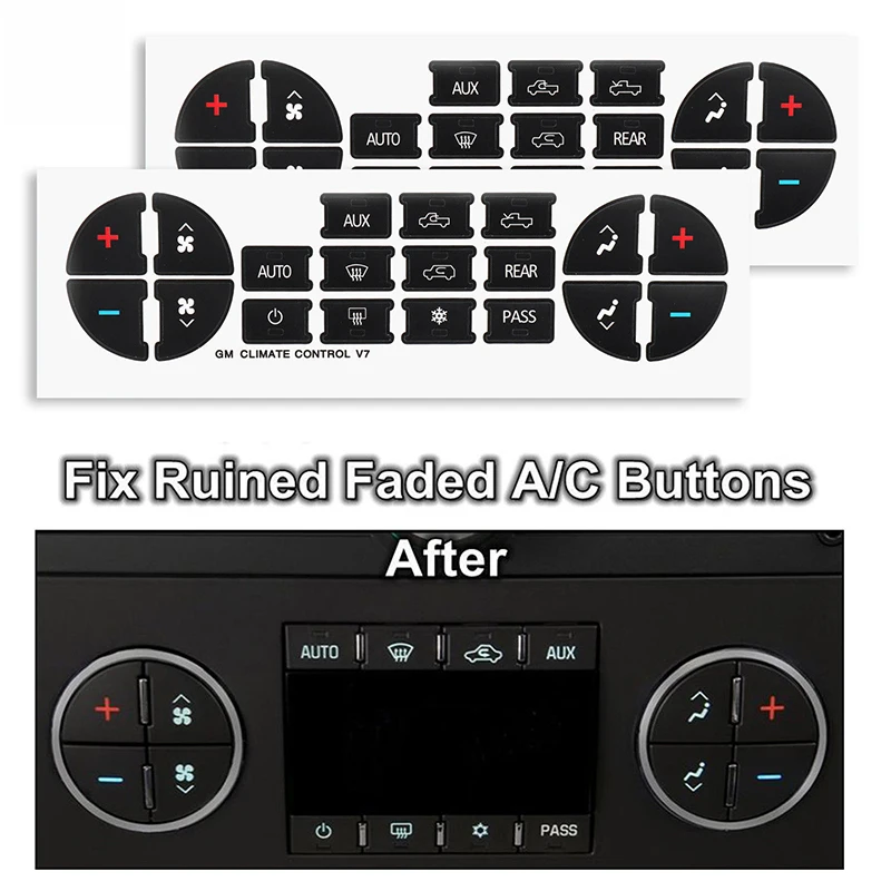 AC Dash Button Repair Kit Decal Stickers Dash Replacement for Select G M Vehicles
AC Dash Button Repair Kit Decal Stickers Dash Replacement for Select G M Vehicles
