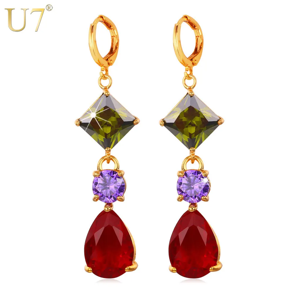 U7 Long Earrings For Women Accessories Trendy Colorful Cubic Zirconia Drop Earrings E684
U7 Long Earrings For Women Accessories Trendy Colorful Cubic Zirconia Drop Earrings E684