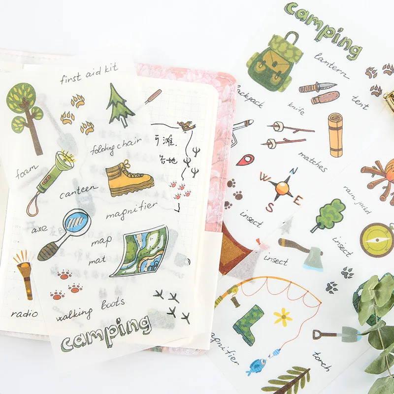 6 pcs/pack camping outfit Decorative Washi Stickers Scrapbooking Stick Label Diary Stationery Album Stickers
6 pcs/pack camping outfit Decorative Washi Stickers Scrapbooking Stick Label Diary Stationery Album Stickers