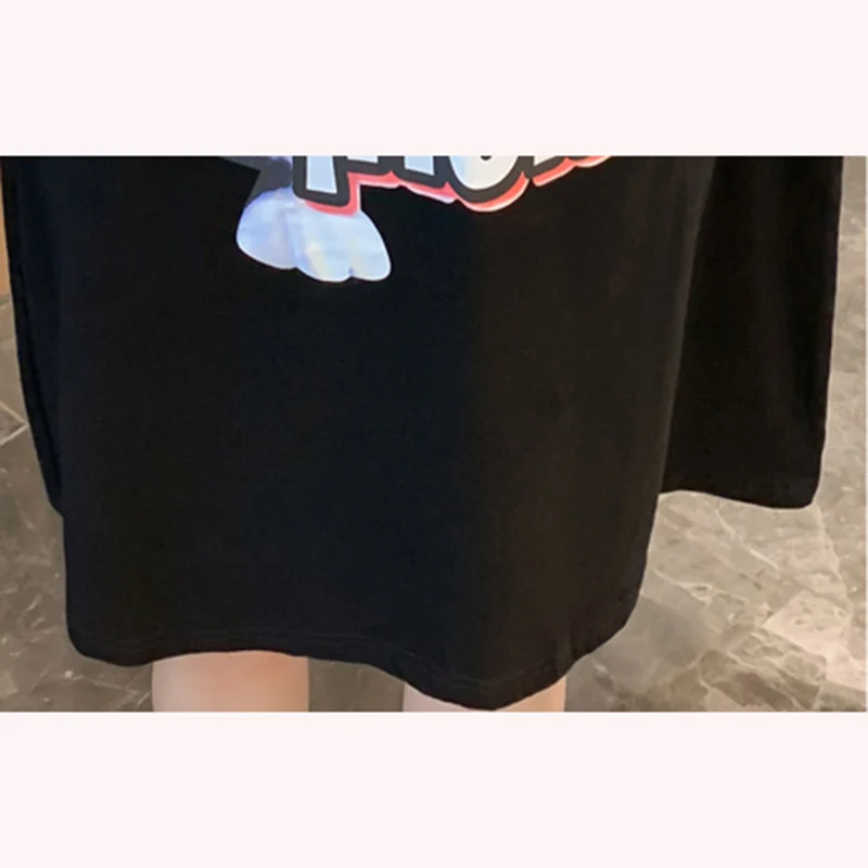 2019 new dress female summer dress loose thin cover belly ageing T-shirt A285