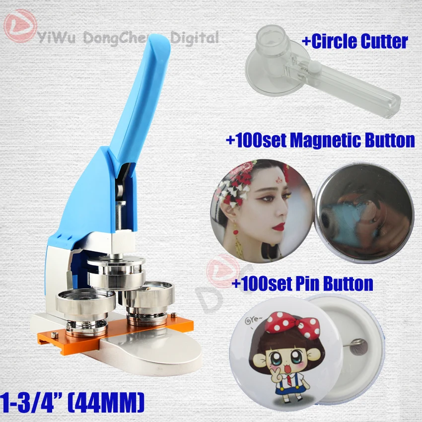 

Аппарат для изготовления кнопок для значков, 1-3/4 дюйма, 44 мм, Круглый резак, магнитная кнопка, упаковка значков 44 мм