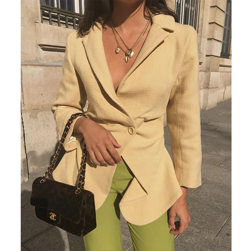 2020 Regular Real Sale Vadim Women Blazers And Jackets Blazer Feminino Manga Longa Woman Fashion Irregular Pleated Waist Coat
2020 Regular Real Sale Vadim Women Blazers And Jackets Blazer Feminino Manga Longa Woman Fashion Irregular Pleated Waist Coat