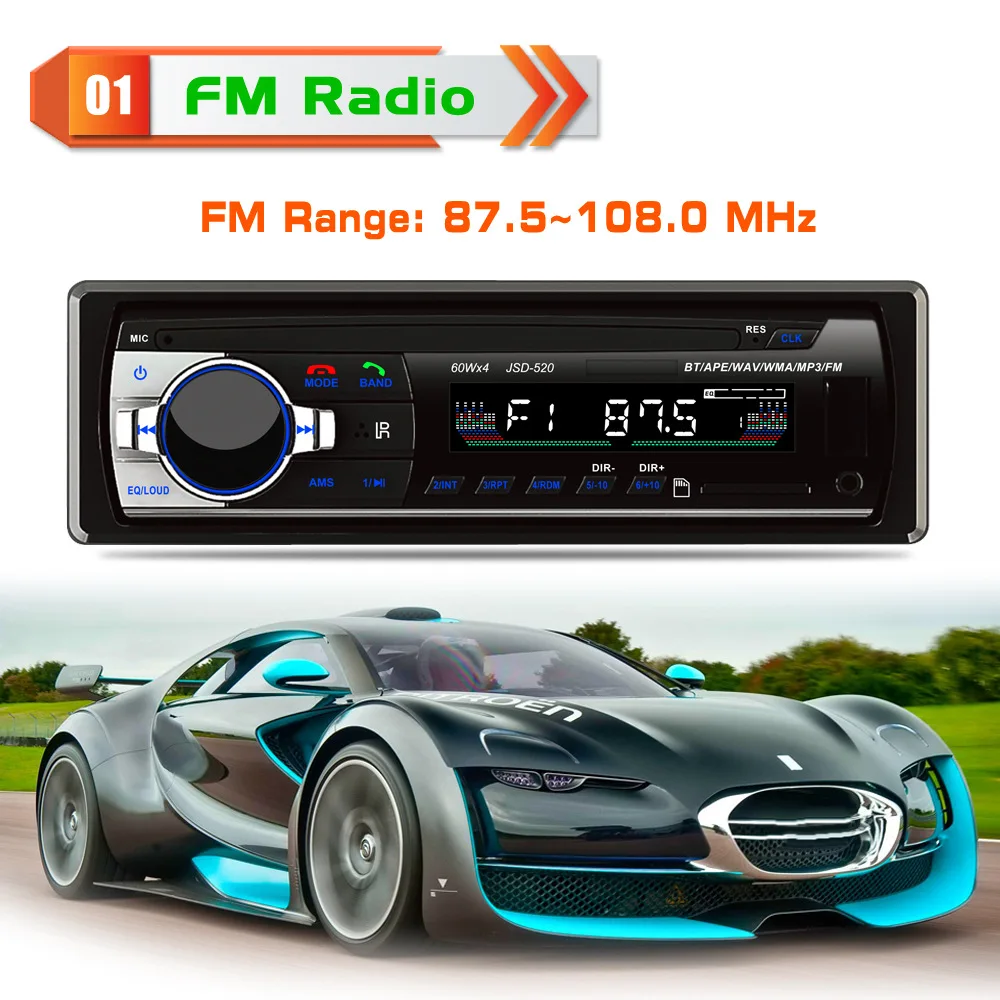 Автомагнитола с Bluetooth, с одним Din-разъемом, автомобильный MP5-плеер с MP3, USB/SD/AUX/FM, с беспроводным пультом дистанционного управления JSD-520
Автомагнитола с Bluetooth, с одним Din-разъемом, автомобильный MP5-плеер с MP3, USB/SD/AUX/FM, с беспроводным пультом дистанционного управления JSD-520