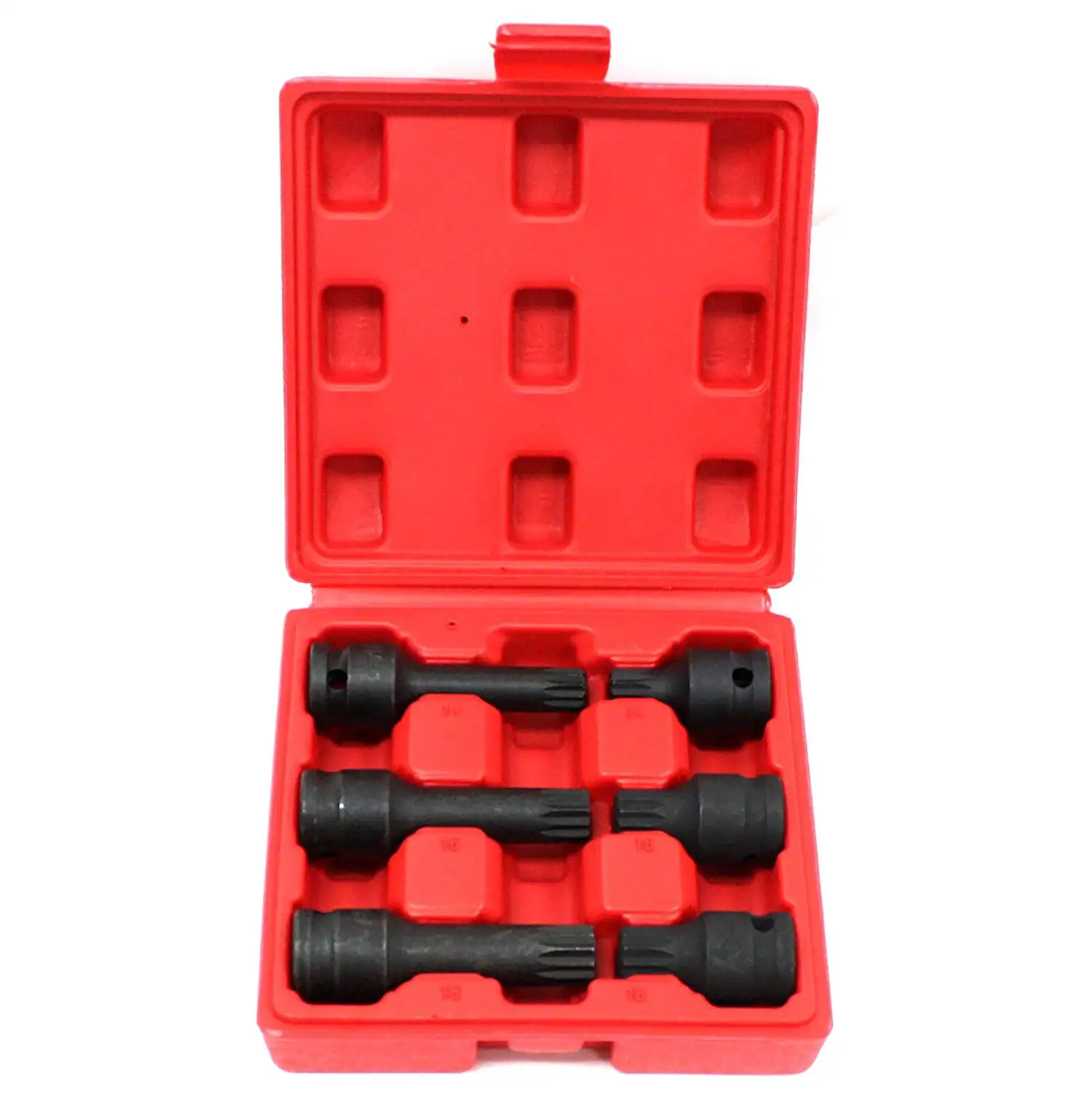 6pcs 1/2" Rear Wheel Hub Screw Removal Socket Set 1/2 Drive Spline Impact Socket Bit Set M14 M16 M18 With Storage Case Set
6pcs 1/2" Rear Wheel Hub Screw Removal Socket Set 1/2 Drive Spline Impact Socket Bit Set M14 M16 M18 With Storage Case Set