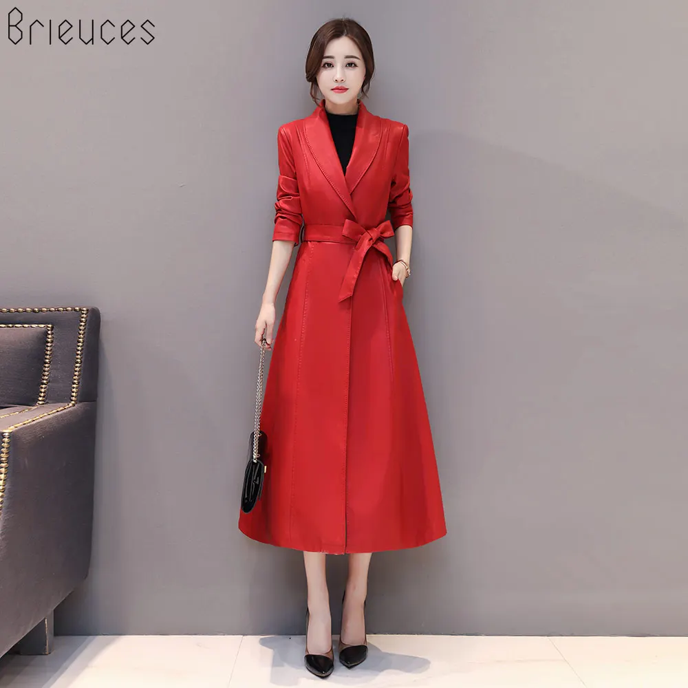 Brieuces Autumn Winter Women Clothing Fashion Lapel Long PU Leather Jacket Trench Motorcycle Coat Faux Leather
Brieuces Autumn Winter Women Clothing Fashion Lapel Long PU Leather Jacket Trench Motorcycle Coat Faux Leather
