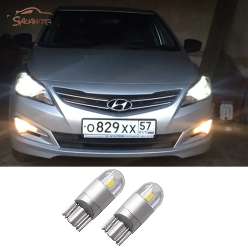 2x T10 W5W светодиодный светильник для парковки автомобиля Hyundai Solaris Accent I30 IX35 Tucson Elantra