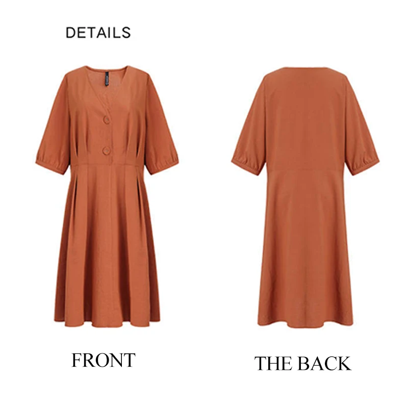 COCOEPPS Plus Size 2019 Spring Women Dress Casual Orange Black Solid O-Neck Dress Female Clothes Vestido Plus Size 5XL Sundress
COCOEPPS Plus Size 2019 Spring Women Dress Casual Orange Black Solid O-Neck Dress Female Clothes Vestido Plus Size 5XL Sundress