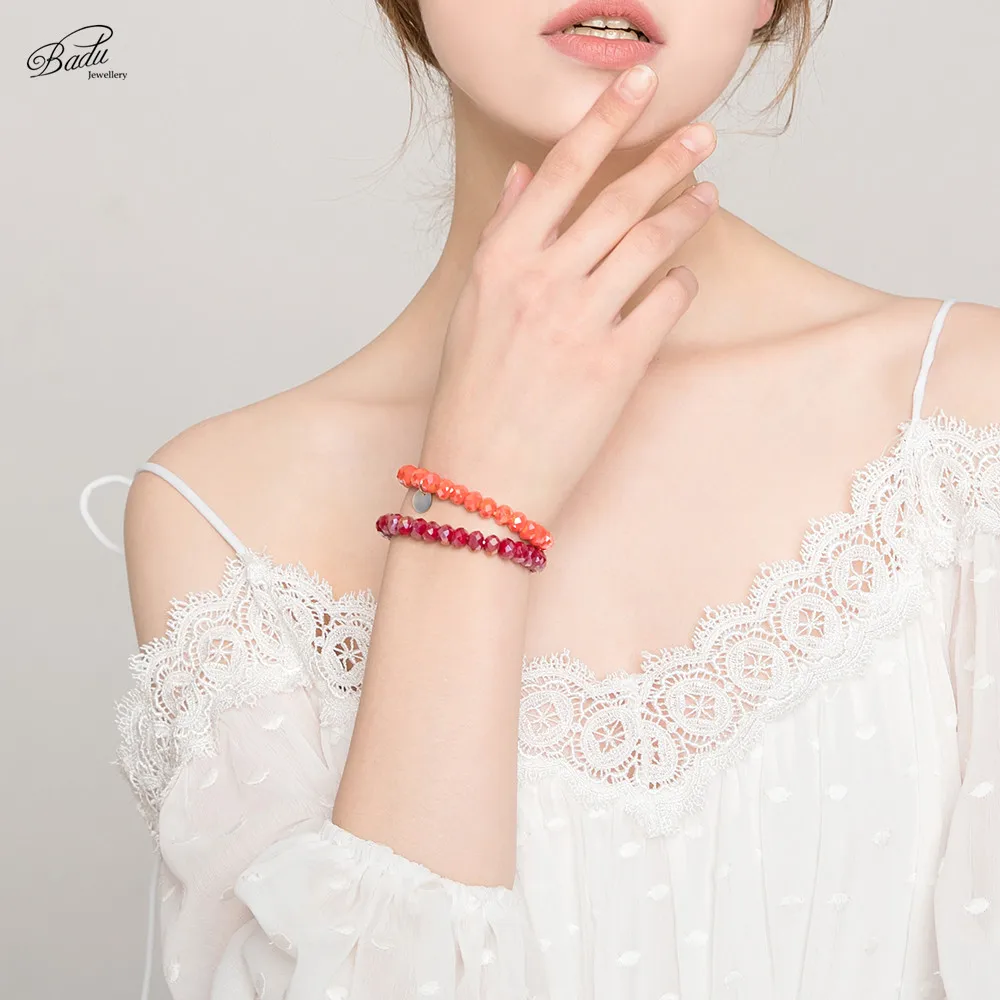 Женский браслет Badu Кристальные бусины 19 цветов граненые кристаллы модные