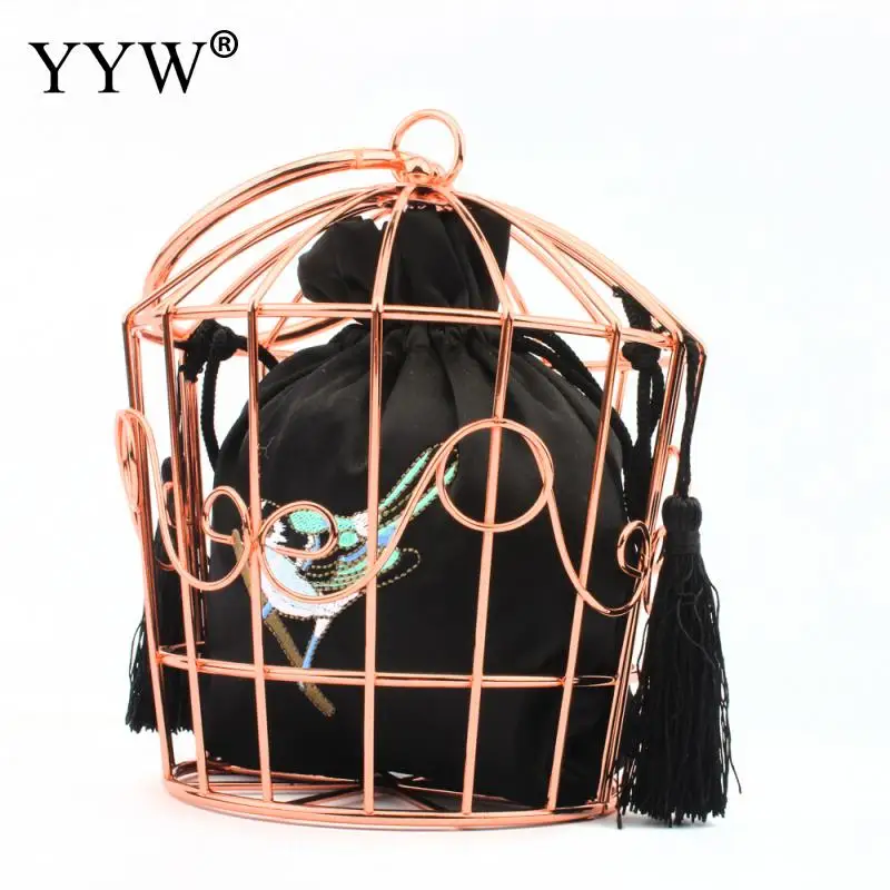 2019 Women Handmade Handbag Round Ring Tote Metal Cage Girls Top-Handle Bags Coin Purse Fashion Party Pouch Tassel Clutch Gold
2019 Women Handmade Handbag Round Ring Tote Metal Cage Girls Top-Handle Bags Coin Purse Fashion Party Pouch Tassel Clutch Gold