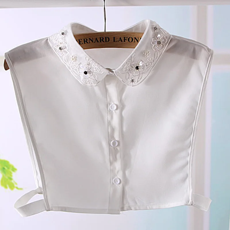Chiffon Blouse Fake Collar Fall Winter Women's Embroidered Decorative Shirt Tie Hooded false Fancy Spring pure white beautiful
Chiffon Blouse Fake Collar Fall Winter Women's Embroidered Decorative Shirt Tie Hooded false Fancy Spring pure white beautiful