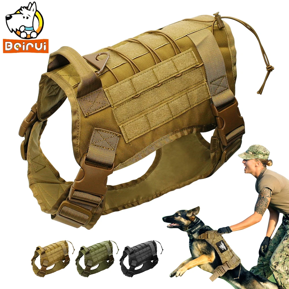 Tactical Dog Harness Training Vest Military Water Resistant Harness With Detachable Molle Pouches/Patches for Large Dogs
Tactical Dog Harness Training Vest Military Water Resistant Harness With Detachable Molle Pouches/Patches for Large Dogs