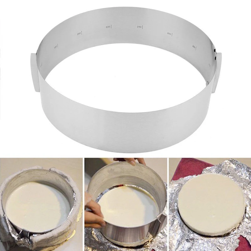 Выдвижная круглая форма для торта из нержавеющей стали с кольцом муссом