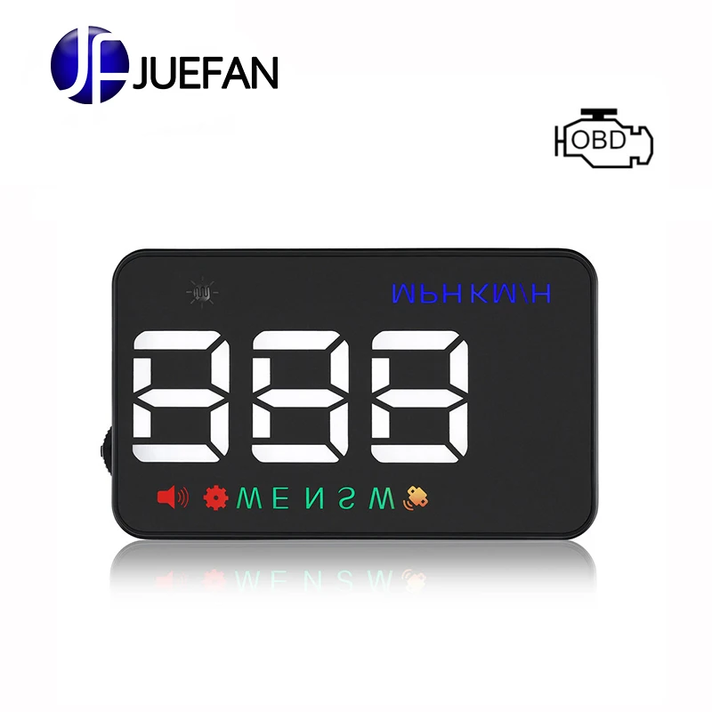JUEFAN A5 HUD Дисплей автомобильный ODB II проектор скоростной скоростная сигнализация