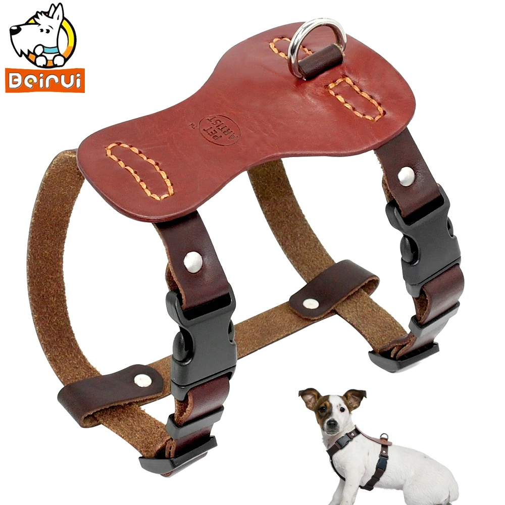 Genuine Leather Dog Harness Step In Walking Training Harnesses Vest Adjustable For Small Medium Dogs Brown Color
Genuine Leather Dog Harness Step In Walking Training Harnesses Vest Adjustable For Small Medium Dogs Brown Color