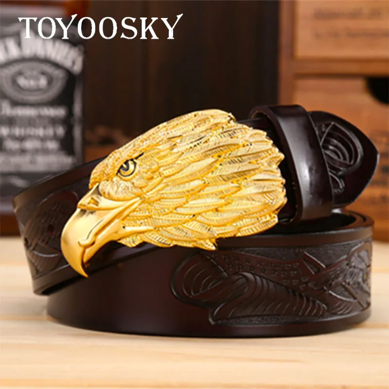 Designer Genuine Leather Men Belt with Eagle Hawk Head Buckle Belts for Men Carving Belts Genuine Cow-skin Strap TOYOOSKY
Designer Genuine Leather Men Belt with Eagle Hawk Head Buckle Belts for Men Carving Belts Genuine Cow-skin Strap TOYOOSKY