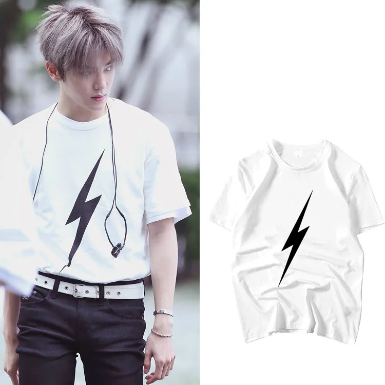 NCT U 127 рубашка в Корейском стиле с идолом KPOP принт надписью thunder повседневные
