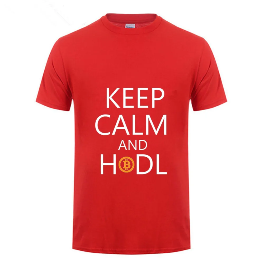 Футболка с надписью Keep Calm And Hodl крутые футболки для мужчин подростковые круглым