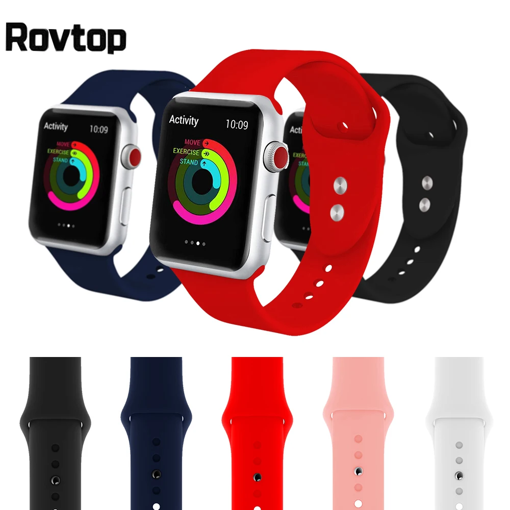 Ремешок для Apple Watch band 38 мм 42 iWatch 4 44 40 спортивный силиконовый ремень браслет correa watch