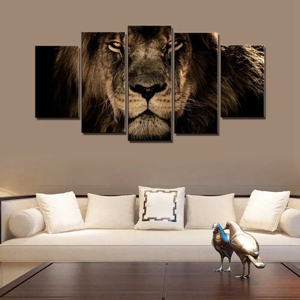 Brown Lion Animal Wall Decor Canvas Paintings for Kitchen Office Room Wall Art 5 Panels Artwork Picture Home Decor Drop Shipping
Brown Lion Animal Wall Decor Canvas Paintings for Kitchen Office Room Wall Art 5 Panels Artwork Picture Home Decor Drop Shipping