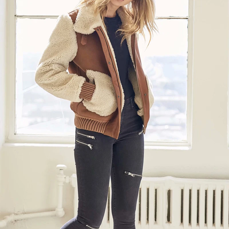 2019 Autumn-Winter Women Casual Khaki Fur With Wool Patchwork Warm Jacket Female Fashion Thick Suedette Woolen Outwear Coat Femm
2019 Autumn-Winter Women Casual Khaki Fur With Wool Patchwork Warm Jacket Female Fashion Thick Suedette Woolen Outwear Coat Femm