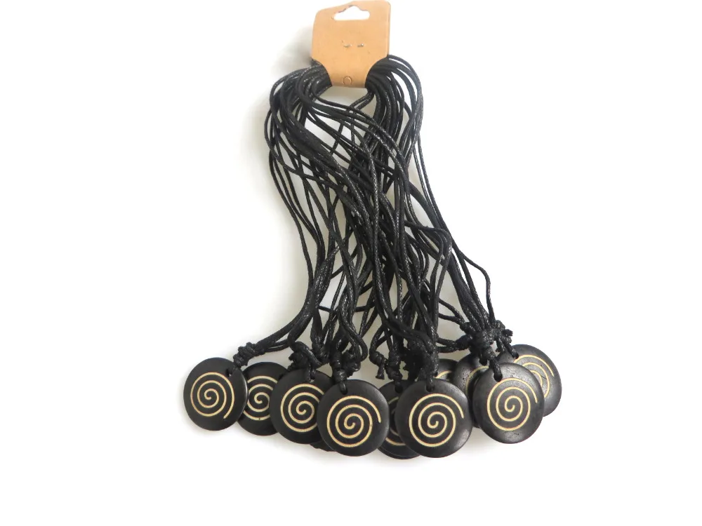 Wholesale Lot 12pcs Black Tibetan Yak Bone Carving Spiral Swirl Round Pendant Necklace Adjustable
Wholesale Lot 12pcs Black Tibetan Yak Bone Carving Spiral Swirl Round Pendant Necklace Adjustable
