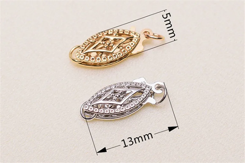 Genuine 14K hollow cut lace clasp necklace chain bracelet jewelry clasp DIY accessory