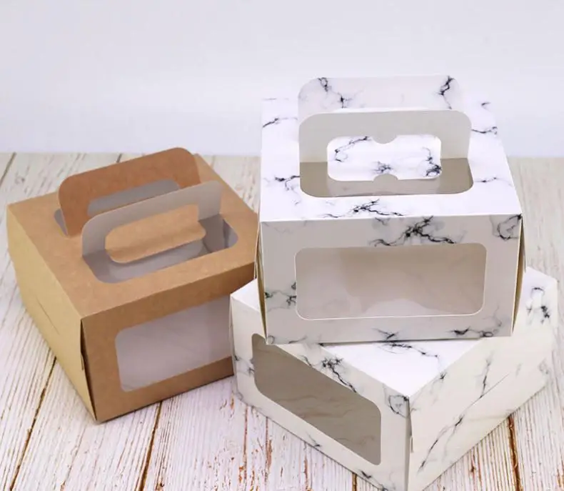 100pcs/lot 4 inch cake box with window handle Kraft paper cheese cake box kids Birthday wedding home Party supply SN1026
100pcs/lot 4 inch cake box with window handle Kraft paper cheese cake box kids Birthday wedding home Party supply SN1026