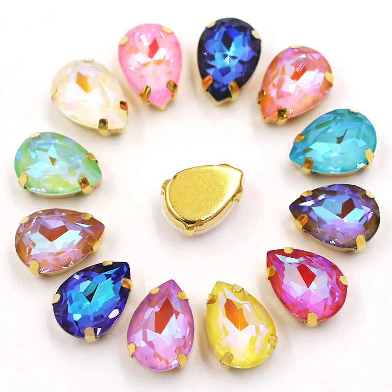 Free shipping Teardrop shape flatback gold base claws sew on glass crystal rhinestones for clothing wedding decoration
Free shipping Teardrop shape flatback gold base claws sew on glass crystal rhinestones for clothing wedding decoration