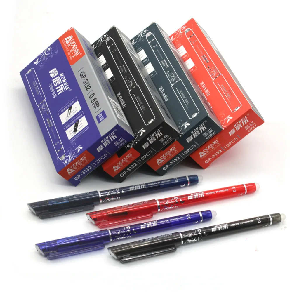 12 pcs/lot 0.5mm Erasable Pen Blue/Black/Red Ink Refill Ballpoint Pen for School Supplies Student Writing Stationery Magic Pens
12 pcs/lot 0.5mm Erasable Pen Blue/Black/Red Ink Refill Ballpoint Pen for School Supplies Student Writing Stationery Magic Pens