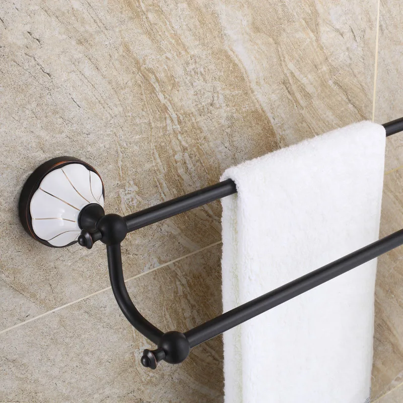 Copper Towel Rack European Style Antique Bathroom Bath Bar Pendant Black LO829548 | Обустройство дома