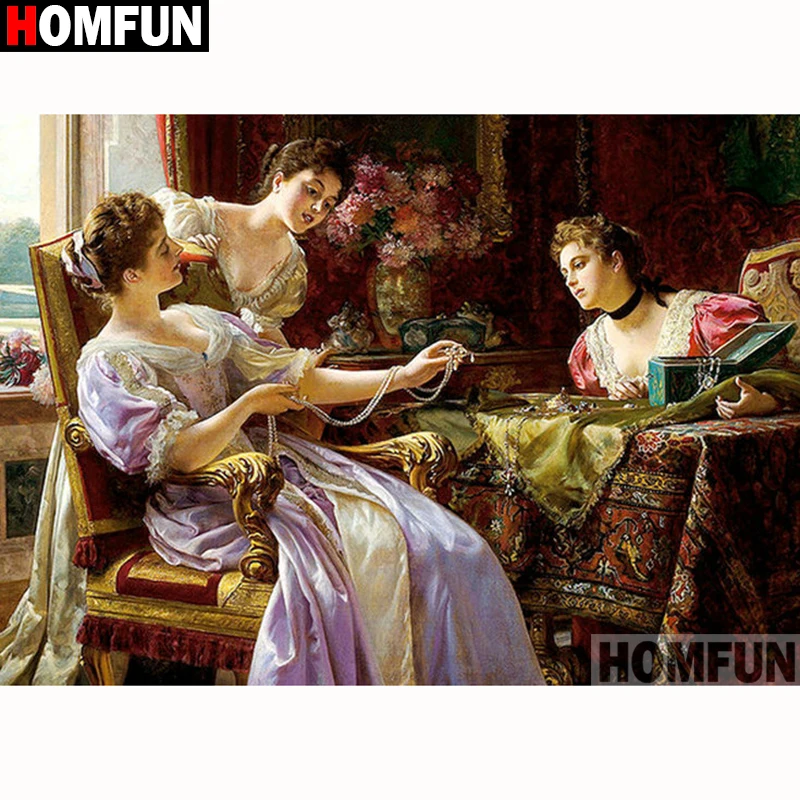 Алмазная вышивка HOMFUN A18367 5D сделай сам с квадратными/круглыми стразами крестиком