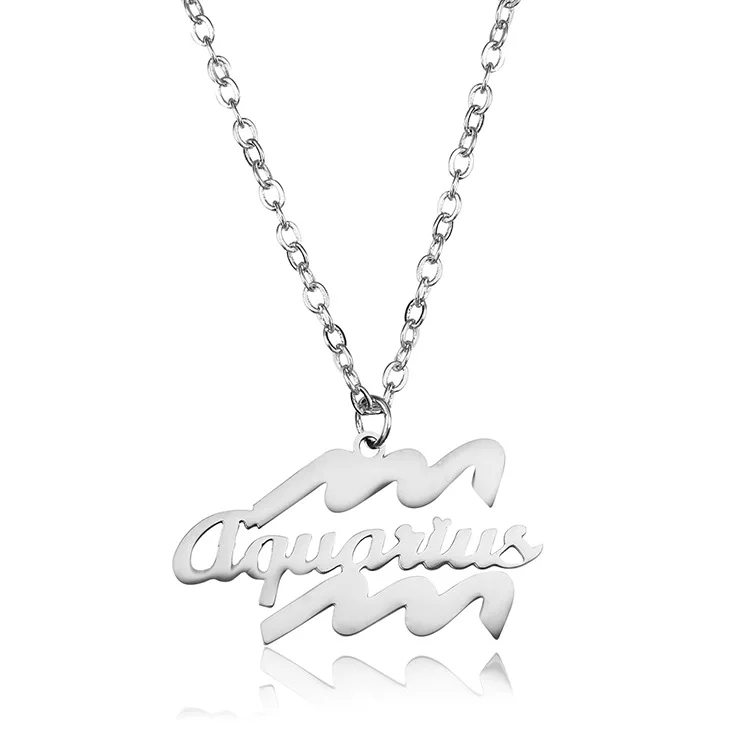 Letter Aquarius Stainless Steel Zodiac Necklace Sign Constellation Signs Pendant Necklaces For Women 12 Constellation Jewelry
Letter Aquarius Stainless Steel Zodiac Necklace Sign Constellation Signs Pendant Necklaces For Women 12 Constellation Jewelry