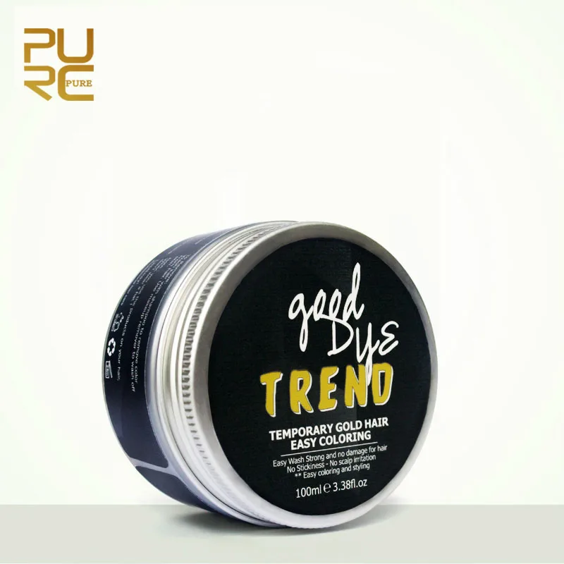 PURC Gold Temporary Hair Dye Cream DIY Grandma Grey Hair Color Wax Mud One-time Molding Modeling Paste Hair Coloring Cream 100g
PURC Gold Temporary Hair Dye Cream DIY Grandma Grey Hair Color Wax Mud One-time Molding Modeling Paste Hair Coloring Cream 100g