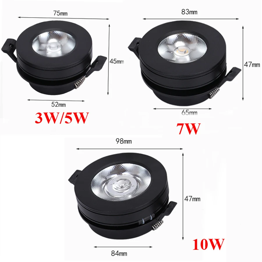 BEIAIDI 3/5/7/10W Ultra-thin Recessed LED Ceiling Downlight 360 Degree Adjustable COB Panel Spotlight With Driver | Лампы и освещение