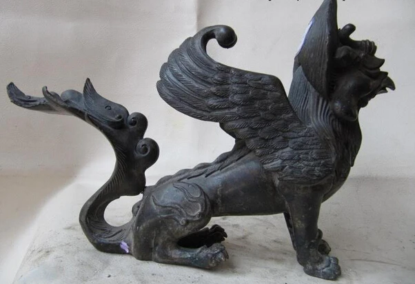 Fast shipping USPS to USA S3414 8" Tibetan Pure bronze Foo Dog Fly Dragon beast Statue
Fast shipping USPS to USA S3414 8" Tibetan Pure bronze Foo Dog Fly Dragon beast Statue