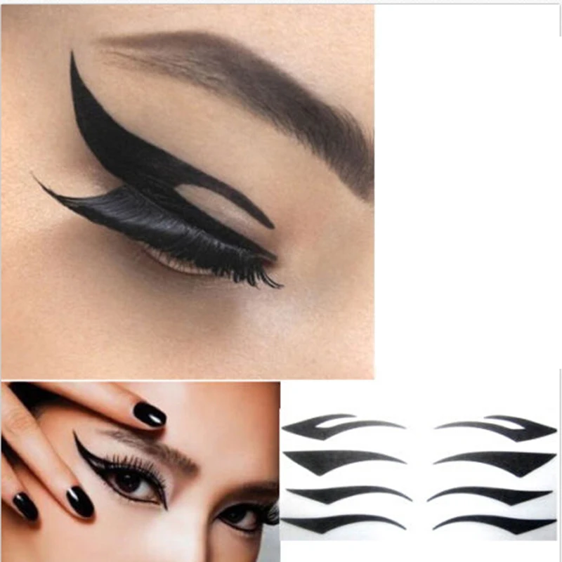 

Black 4 Pair/Lot Eyes Sticker Cat Style Eyeliner Sexy Temporary Double Eyeshadow Eyelid Tape Smoky Tattoo Eye Makeup Tools