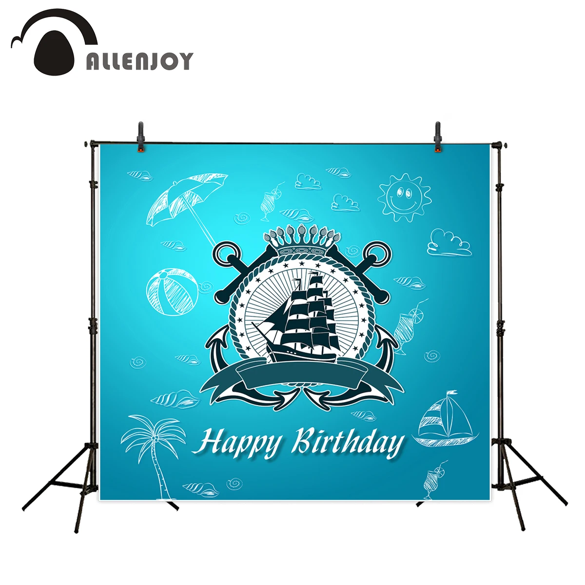 Allenjoy фотография фон океан лодка пляж летняя корона день рождения свадебные фоны