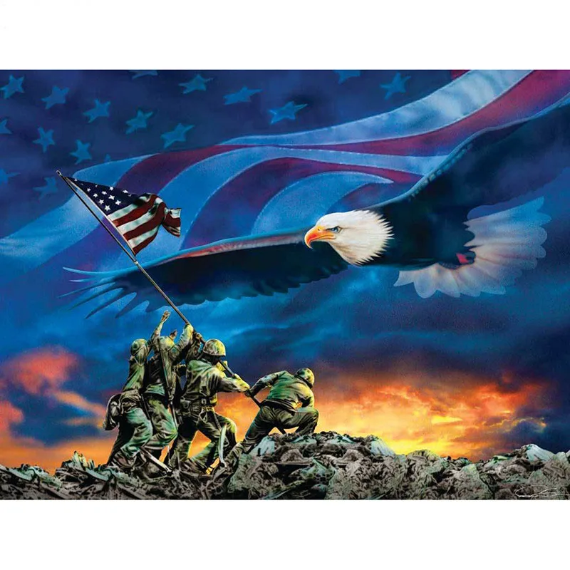Full Square/Round DIY Diamond Embroidery Eagle and soldier 5D Diamond Painting Rhinestone Mosaic Decor HYY 
Full Square/Round DIY Diamond Embroidery Eagle and soldier 5D Diamond Painting Rhinestone Mosaic Decor HYY