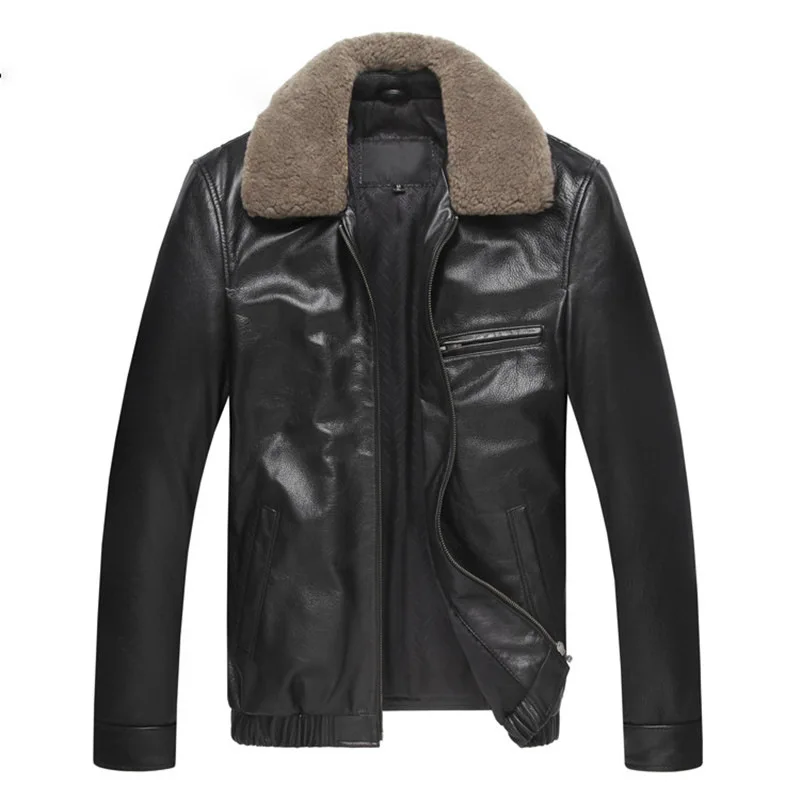 Mens Cowhide Genuine Leather Jackets For Men Short Slim Cotton Collar Warm OverCoats Mens Black Thick Pilot Leather Coats
Mens Cowhide Genuine Leather Jackets For Men Short Slim Cotton Collar Warm OverCoats Mens Black Thick Pilot Leather Coats