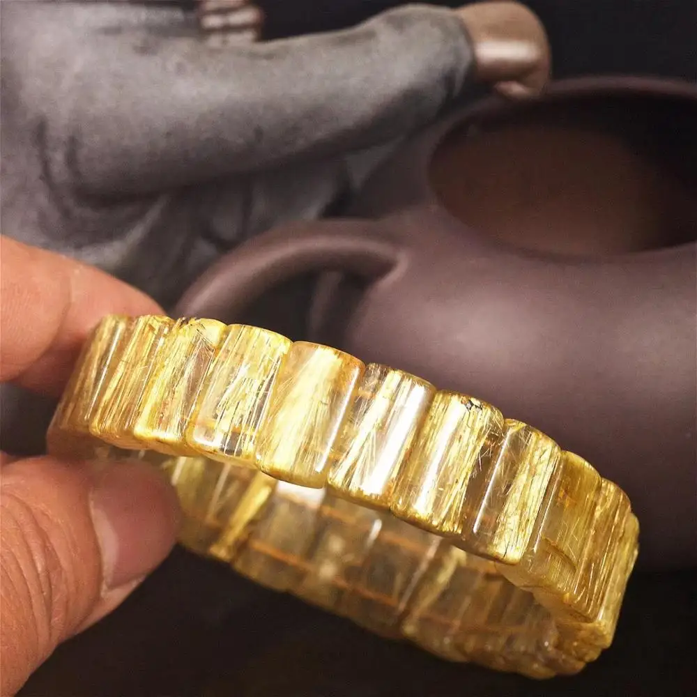 Top Genuine Natural Gold Rutilated Quartz Crystal Rectangle Beads 16x7mm Jewelry Stretch Bracelets AAAAA Certificate
Top Genuine Natural Gold Rutilated Quartz Crystal Rectangle Beads 16x7mm Jewelry Stretch Bracelets AAAAA Certificate