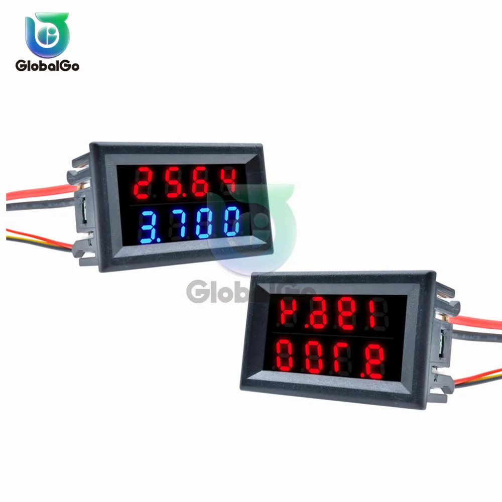 DC/100 V/10A цифровой амперметр вольтметр Синий Красный светодиодный двойной