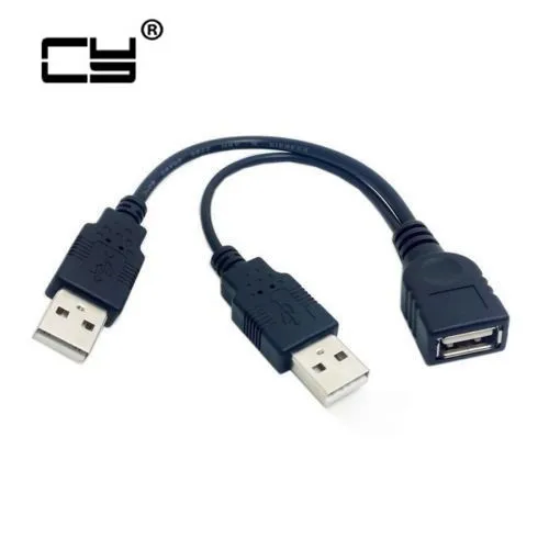 USB 2.0 Female A to Dual A Male Data Y Cable HDD Power Supply Cord for External 2.5" Hard Disk Drive
USB 2.0 Female A to Dual A Male Data Y Cable HDD Power Supply Cord for External 2.5" Hard Disk Drive