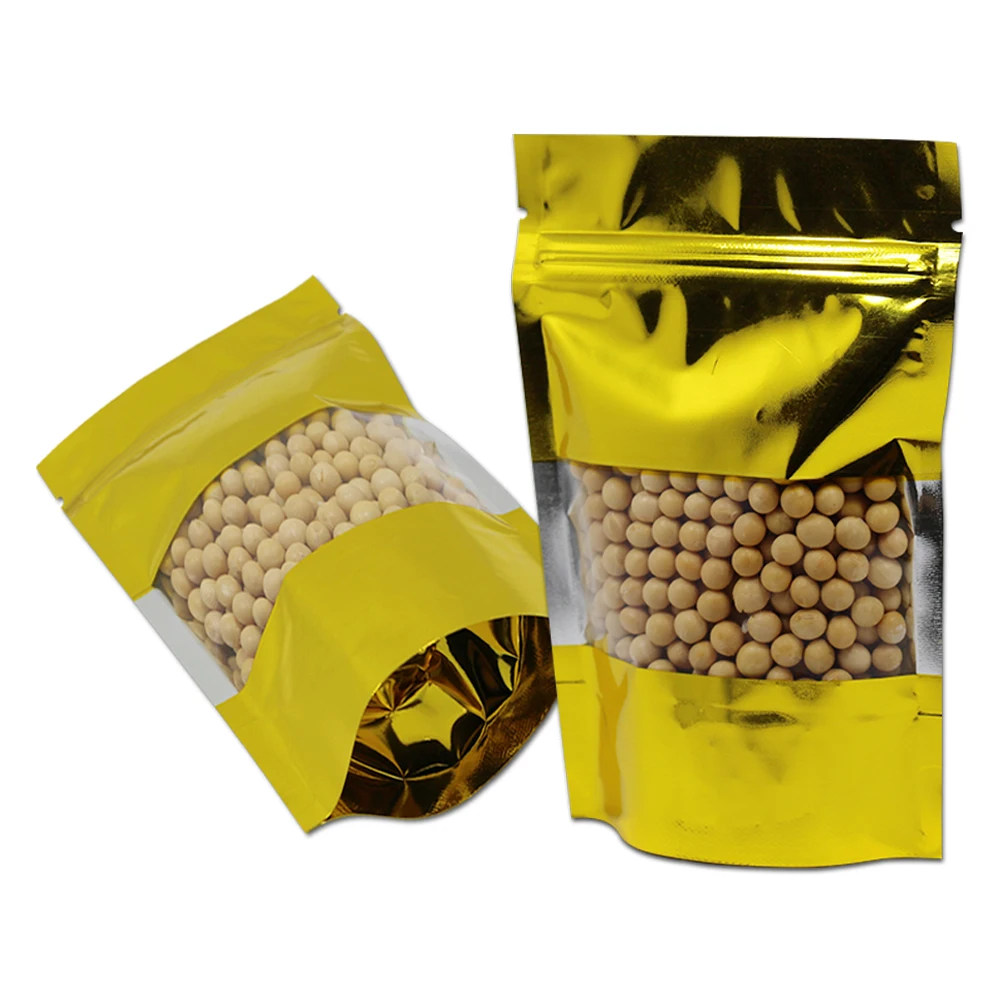 100Pcs/Lot Gold Zip Lock Heat Seal Doypack Aluminum Foil Pack Bag With Clear Plastic Window Stand Up Golden Mylar Ziplock Bags
100Pcs/Lot Gold Zip Lock Heat Seal Doypack Aluminum Foil Pack Bag With Clear Plastic Window Stand Up Golden Mylar Ziplock Bags