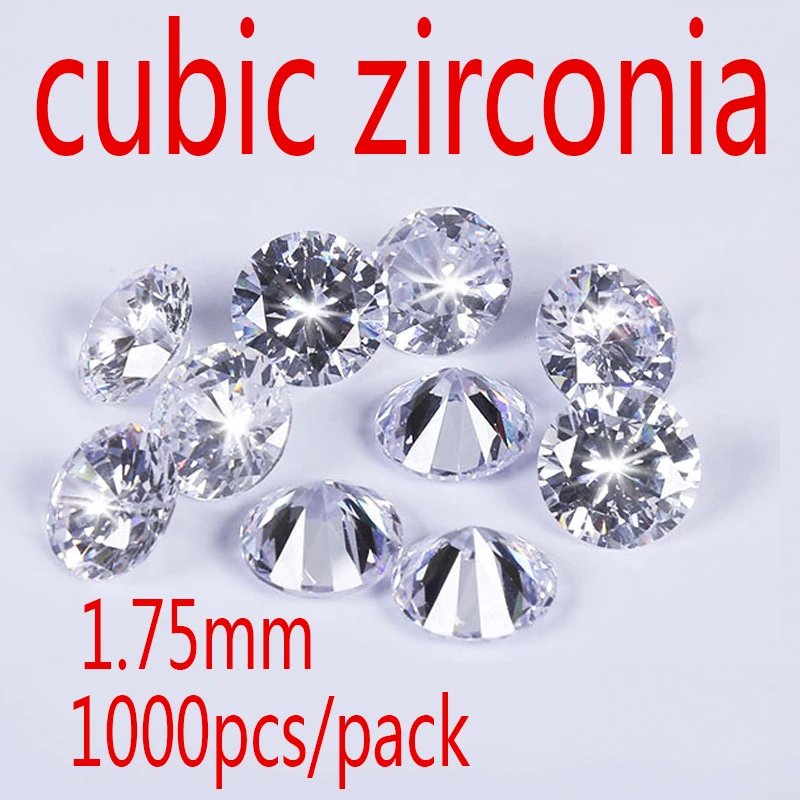 MRHUANG 1.75mm Cubic Zirconia Stone AAA Grade CZ Round Zircon Pedra de Zirconia DIY Beads Supplies for jewelry wholesale
MRHUANG 1.75mm Cubic Zirconia Stone AAA Grade CZ Round Zircon Pedra de Zirconia DIY Beads Supplies for jewelry wholesale
