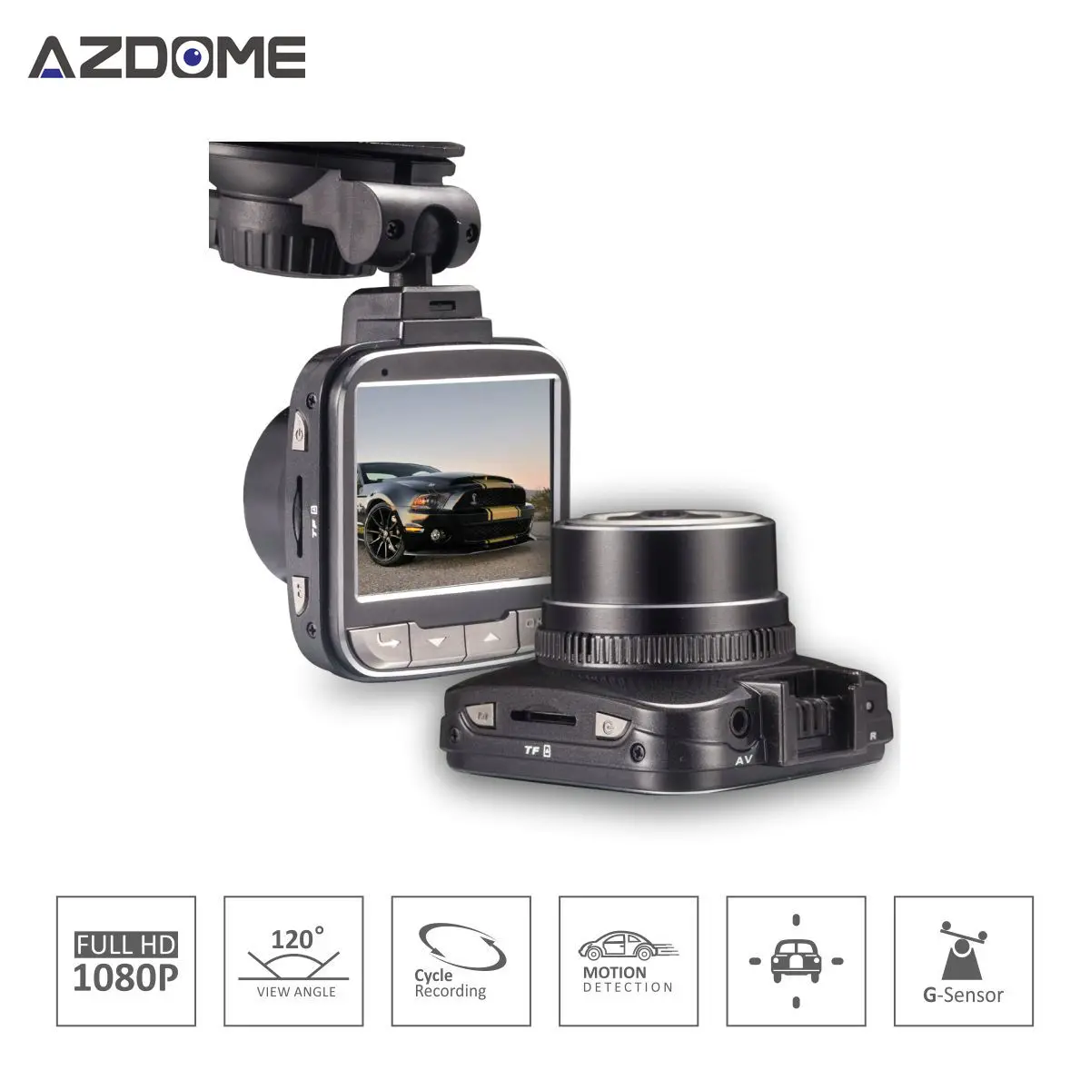 Azdome G50 Видеорегистраторы для автомобилей авто Камера Новатэк 96650 Чип Full HD 1080p 30fps
