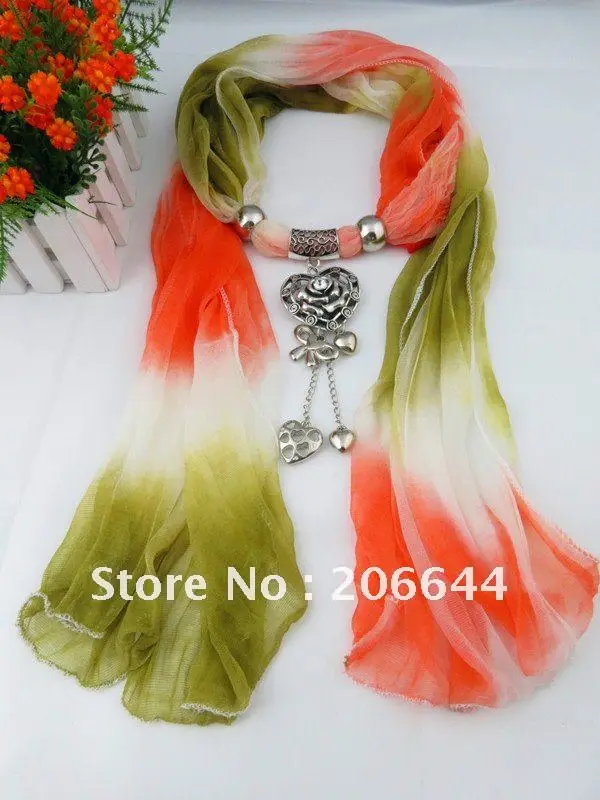 Gauze charm polyester scarves Suitable for women's hair scarf alloy roes and bowknot pendant
Gauze charm polyester scarves Suitable for women's hair scarf alloy roes and bowknot pendant