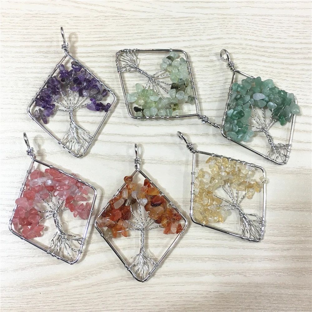 Gazelle Hot Multicolor Life Tree Natural Stone Pendant Rhombus Amethysts Tourmaline Green Aventurines Choker For Women 10PCS
Gazelle Hot Multicolor Life Tree Natural Stone Pendant Rhombus Amethysts Tourmaline Green Aventurines Choker For Women 10PCS